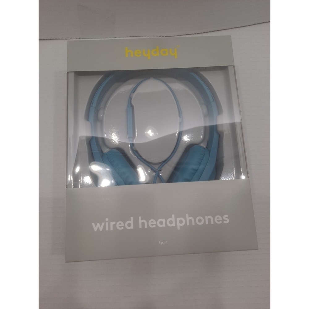 Heyday Wired On-Ear Padded‎ Headphones Built In Microphone ~ Bluebird
